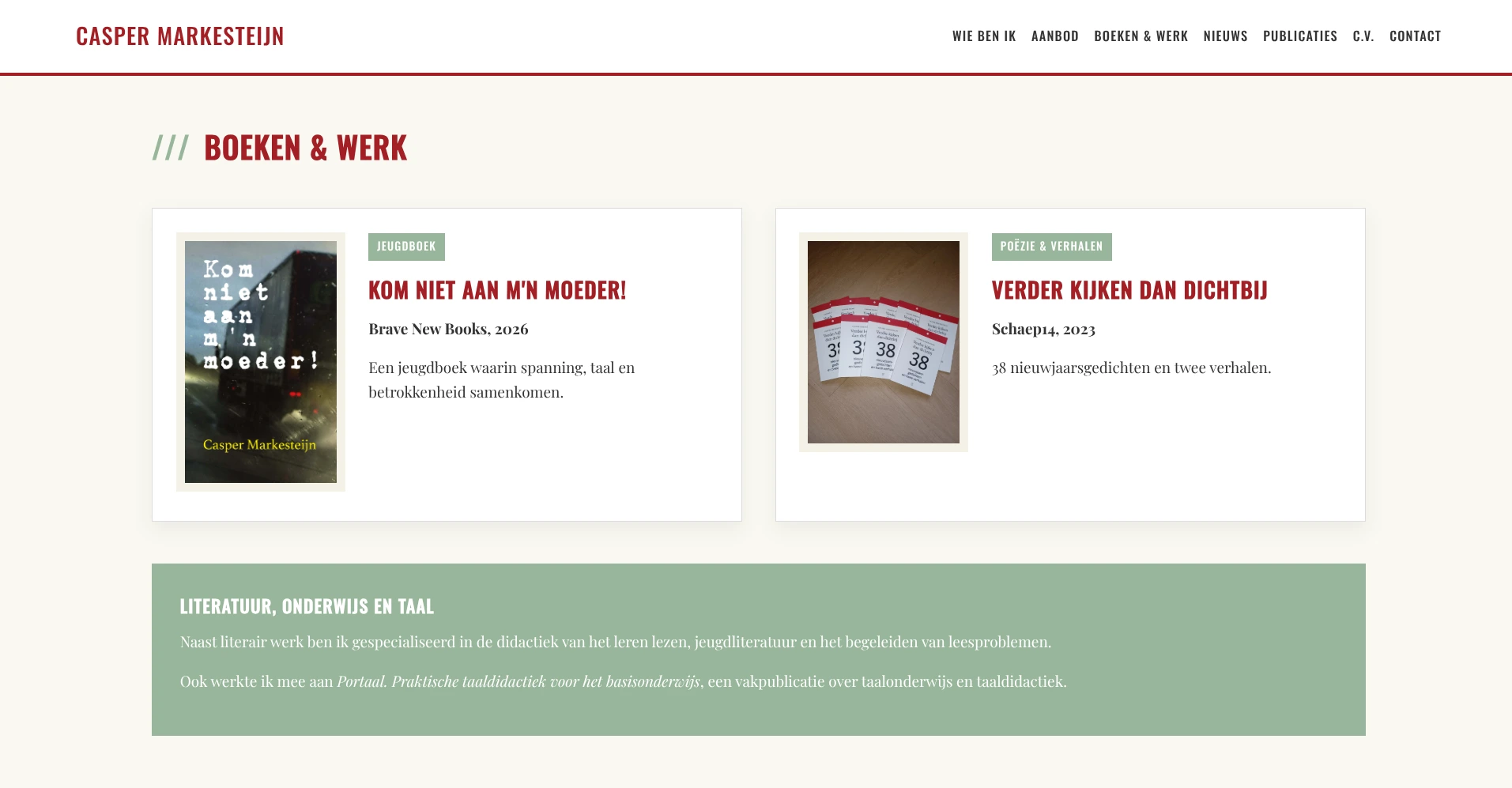 Boeken en werk van Casper Markesteijn
