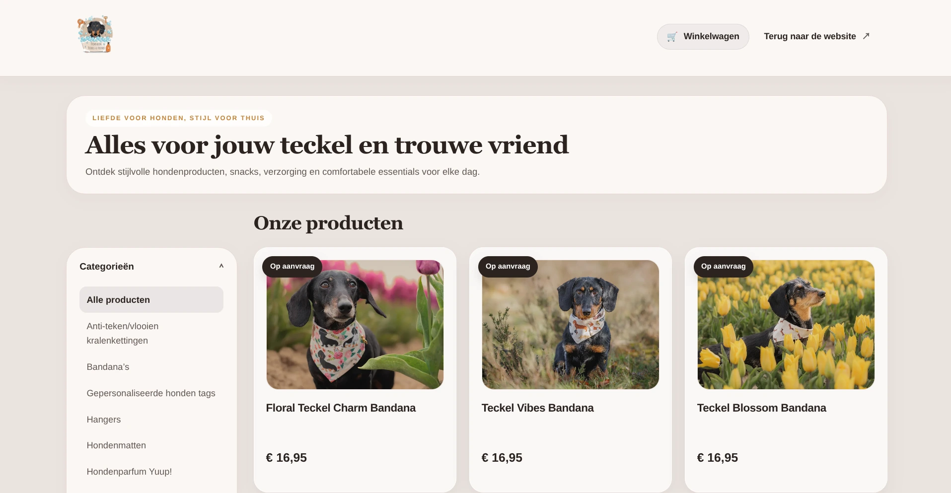 Webshop voor Teckels & Friends